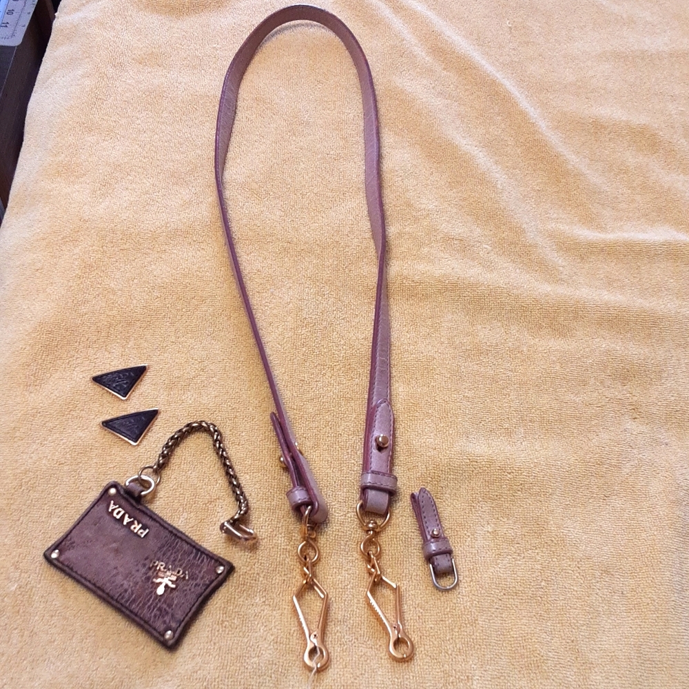Prada- Miu Miu  strap and zipper pull - replacement Beautiful clasp set of 5